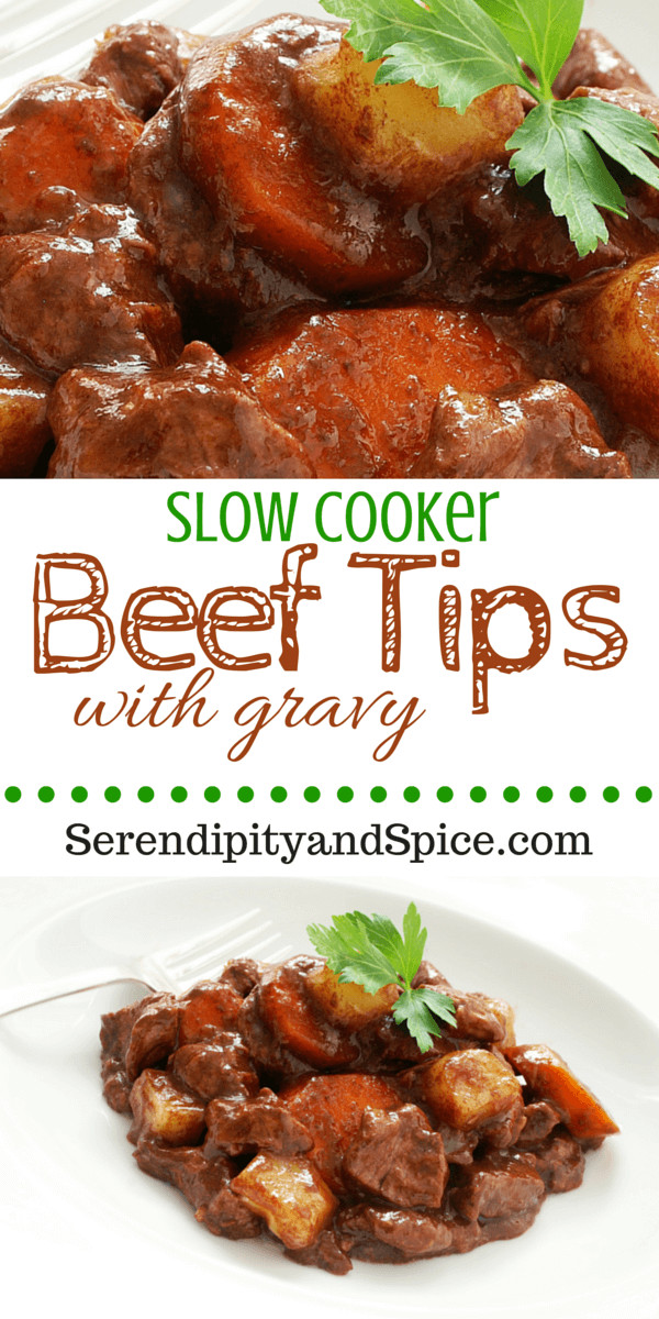 Beef Tips With Gravy
 Slow Cooker Beef Tips with Gravy Recipe Serendipity and