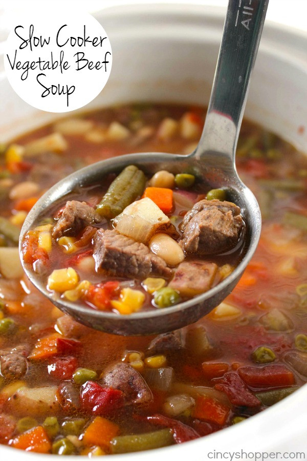 Beef Vegetable Soup
 Slow Cooker Ve able Beef Soup CincyShopper