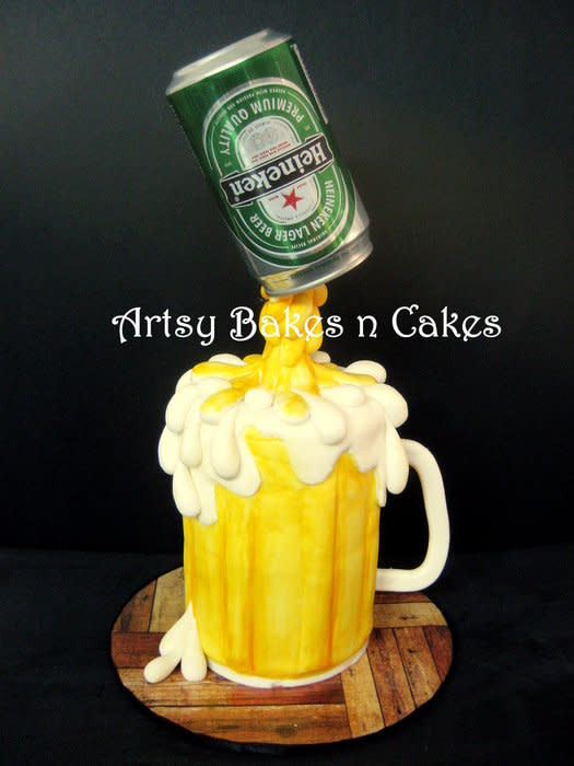 Beer Mug Cake
 Heineken Beer Mug Cake Cake by Joelyn Wong CakesDecor