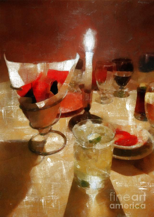 Before Dinner Drinks
 Drinks Before Dinner Painting by RC deWinter