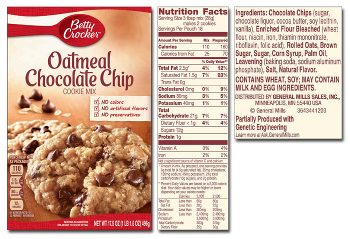 Betty Crocker Oatmeal Chocolate Chip Cookies
 Betty Crocker Product List