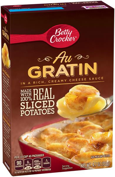 Betty Crocker Scalloped Potatoes
 Betty Crocker Au Gratin Potatoes