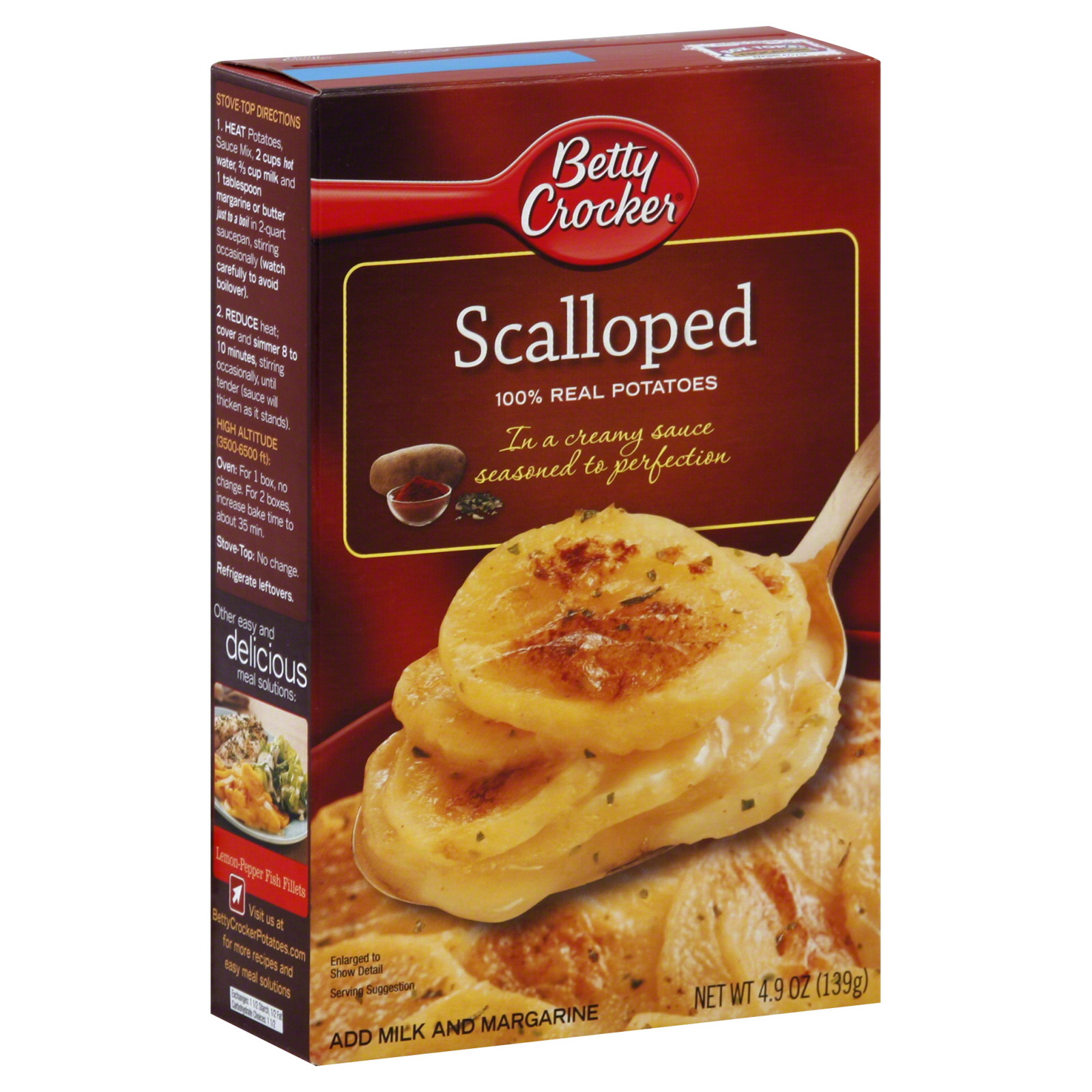 Betty Crocker Scalloped Potatoes
 Betty Crocker Potatoes Scalloped 4 9 oz 139g