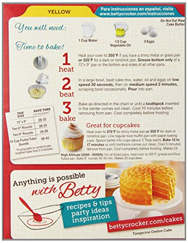 Betty Crocker Yellow Cake Mix
 betty crocker chocolate cake mix directions