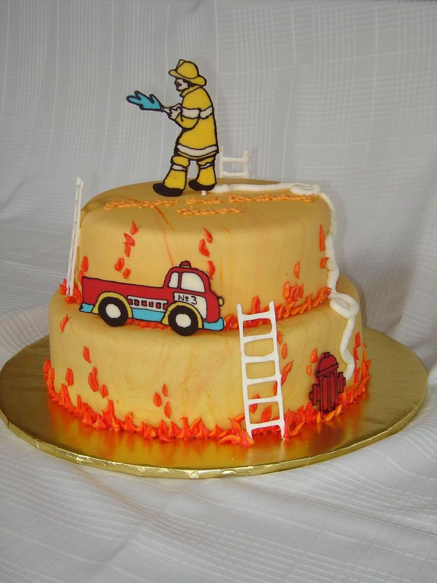 Birthday Cake Fire
 Firefighter Birthday Cake CakeCentral