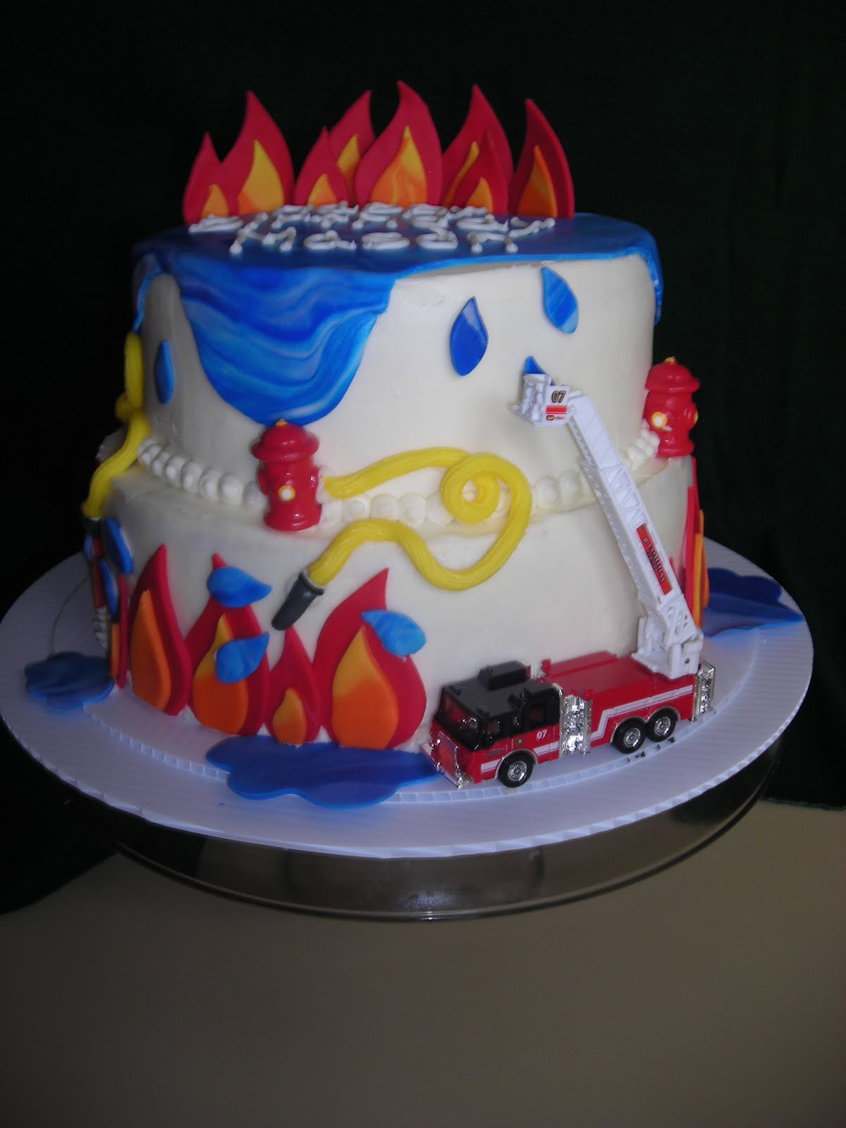 Birthday Cake Fire
 pattycakes Fireman Theme Birthday Cake