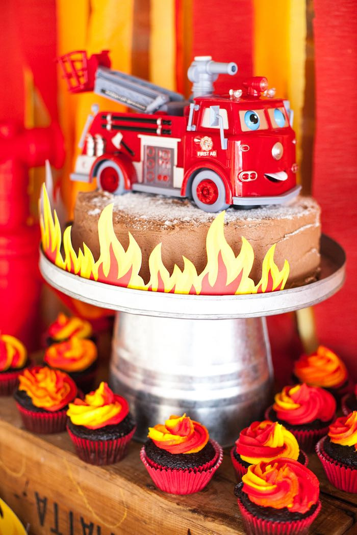 Birthday Cake Fire
 Kara s Party Ideas Fireman Birthday Party