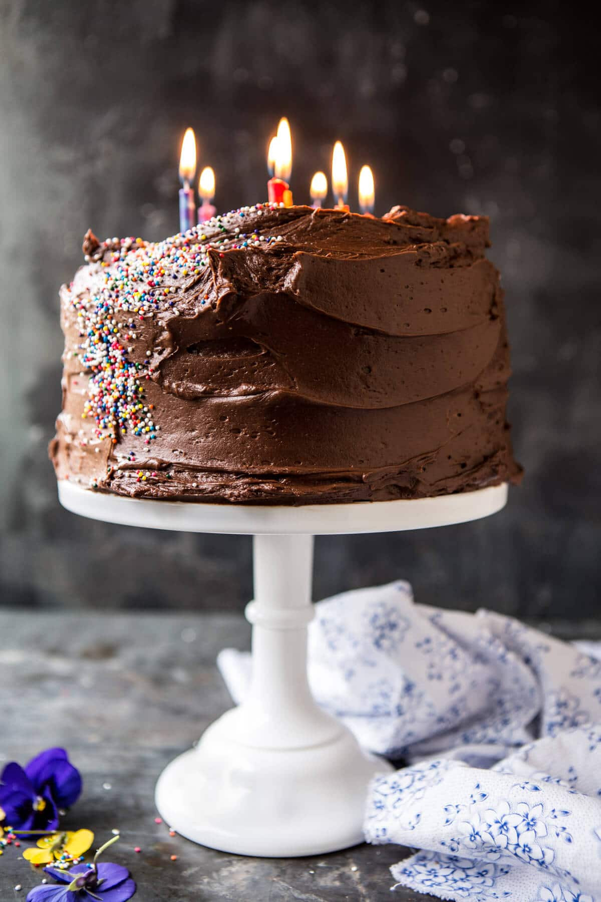 Birthday Cake Pics
 Vanilla Birthday Cake with Whipped Chocolate Buttercream