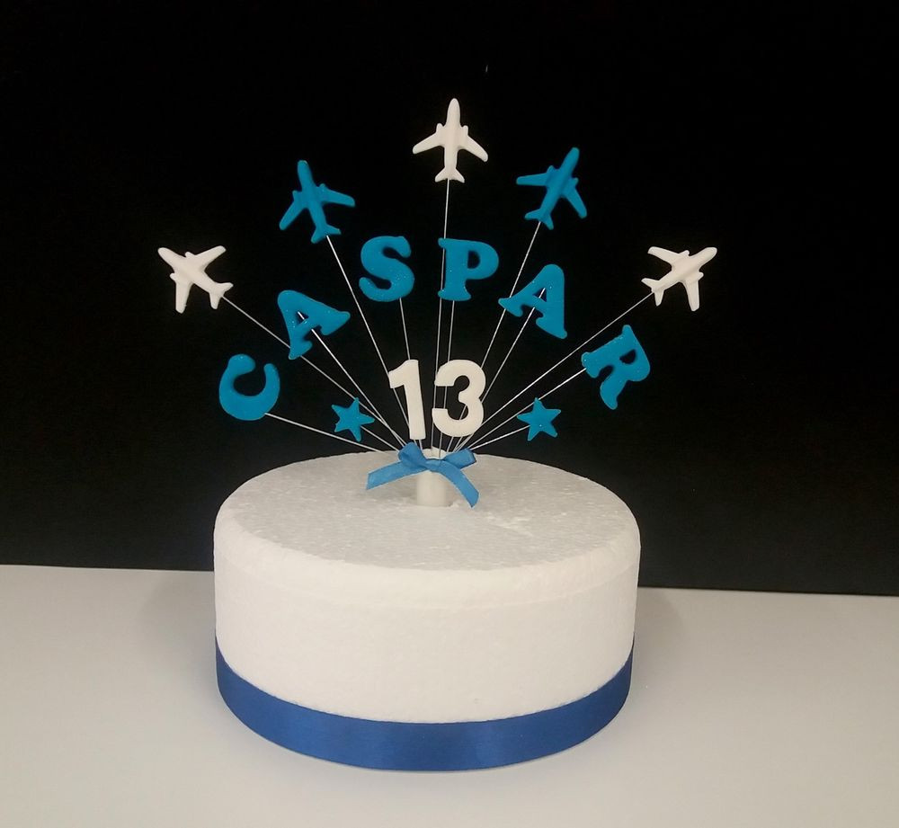 Birthday Cake Toppers
 Aeroplane plane Personalised Name Age Birthday Cake