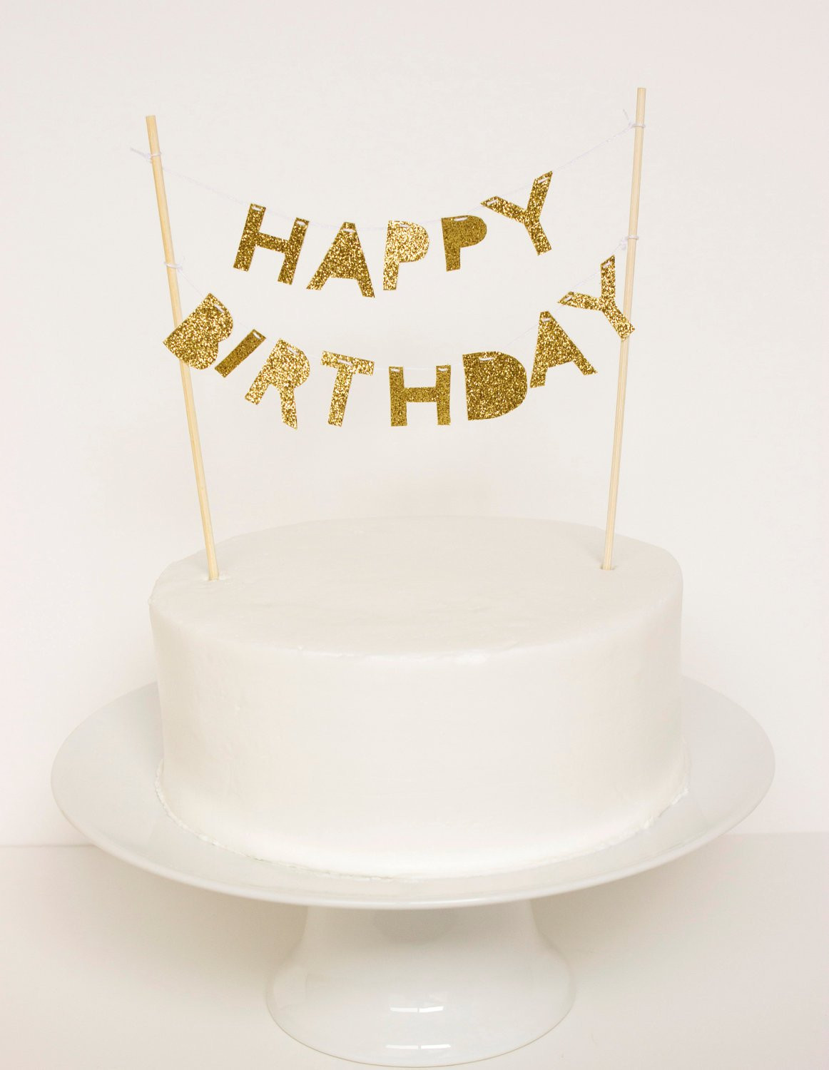 Birthday Cake Toppers
 Happy Birthday Cake Topper Gold Glitter
