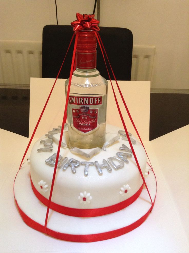 Birthday Cake Vodka
 Vodka bottle Birthday cake 21st Cakes