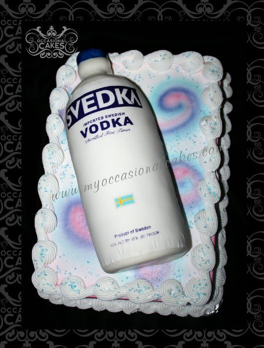 Birthday Cake Vodka
 Vodka Bottle Birthday Cake cake by Occasional Cakes