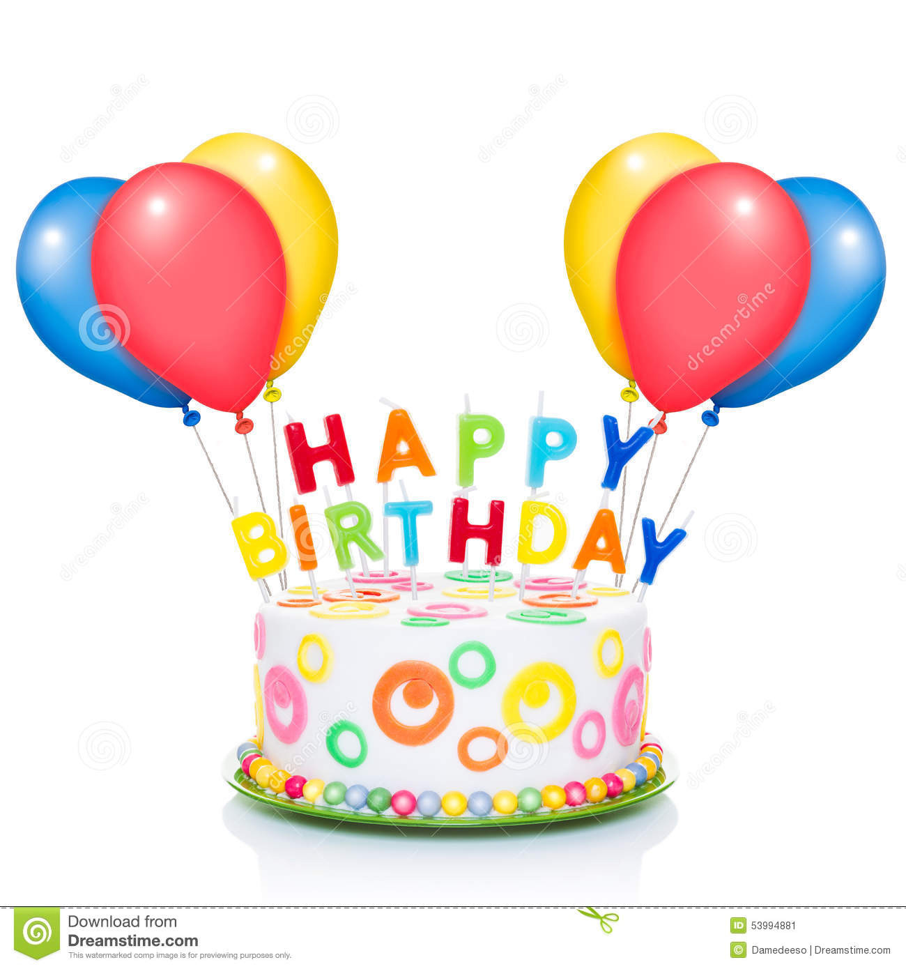 Birthday Cake With Candles And Balloons
 Happy birthday cake stock image Image of chocolate