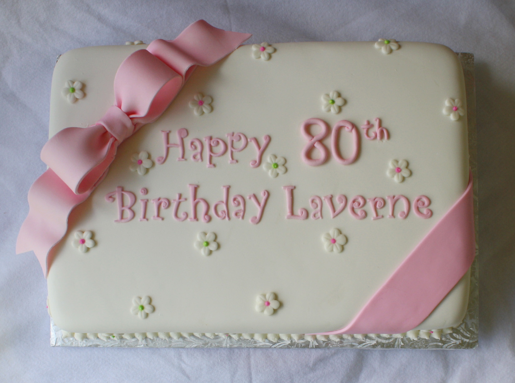 Birthday Sheet Cake
 Pink & Green Sheet Cakes for 1st and 80th Birthdays