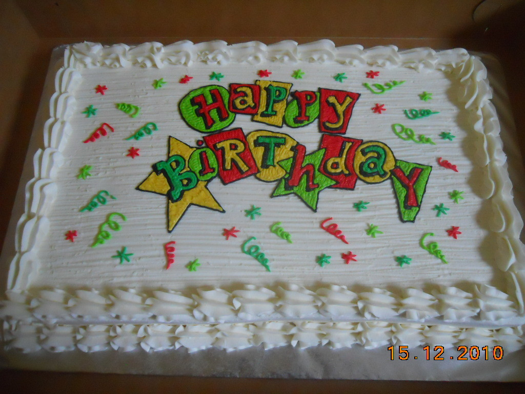 Birthday Sheet Cake
 Happy Birthday Full Sheet Cake Cake Decorating