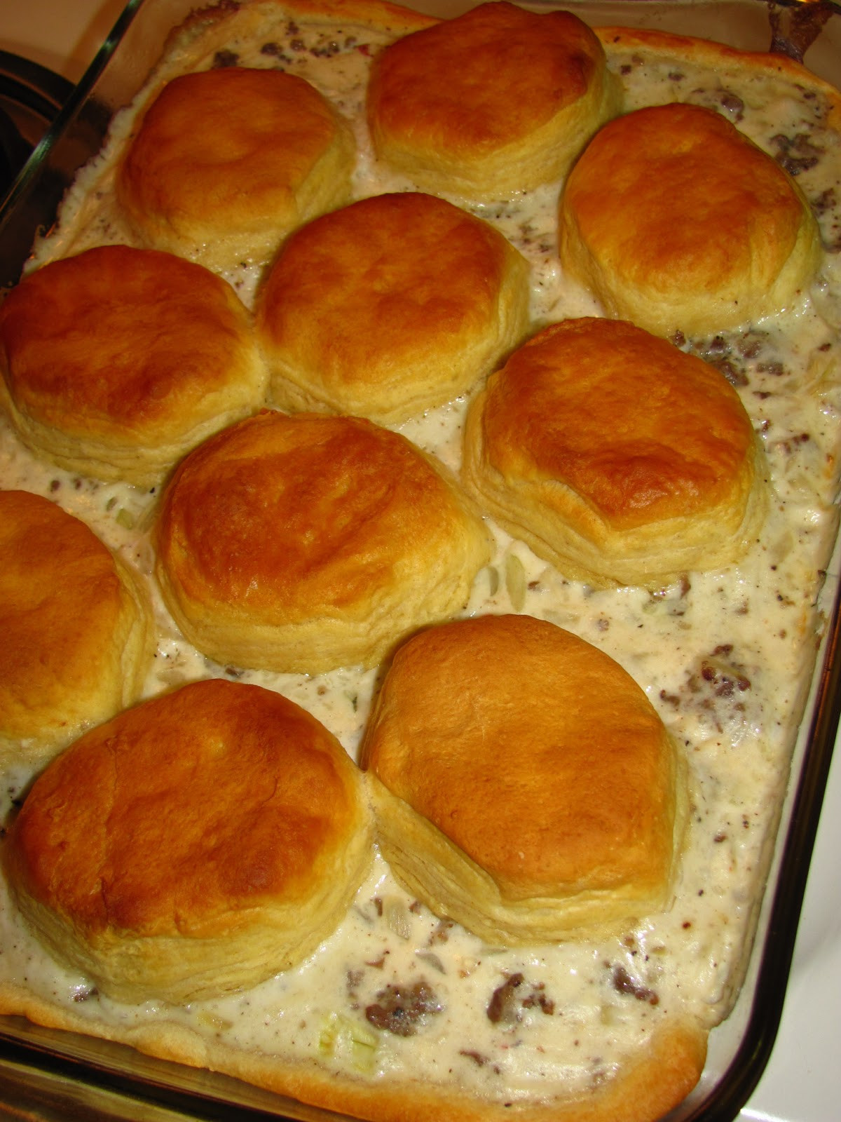 Biscuit And Gravy Casserole
 For the Love of Food Biscuit and Sausage Gravy Casserole