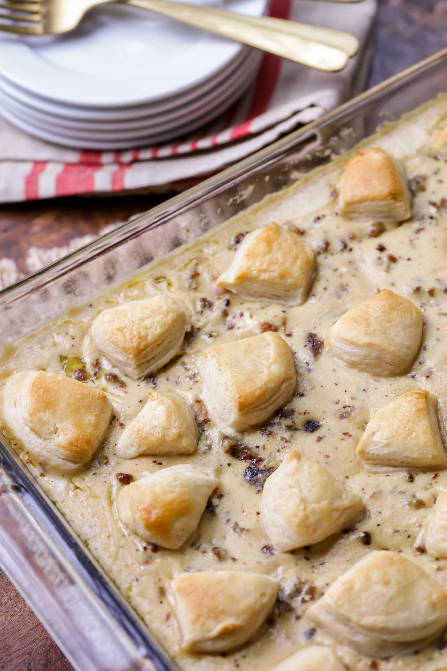 Biscuit And Gravy Casserole
 Biscuits and Gravy Casserole