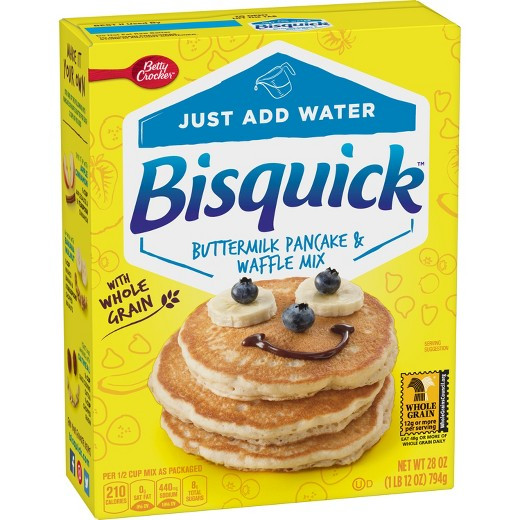 Bisquick Buttermilk Pancakes
 Bisquick plete Simply Buttermilk with Whole Grain