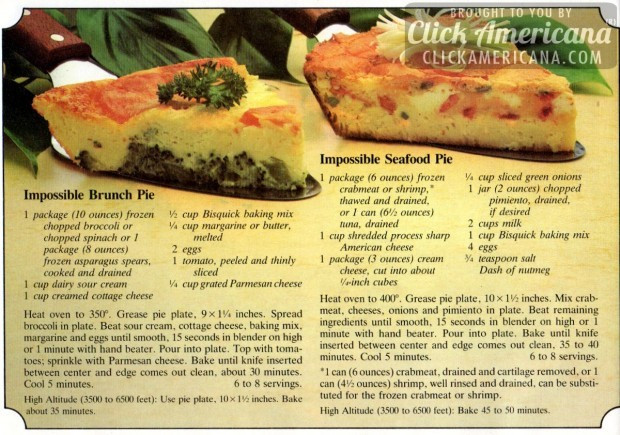 Bisquick Impossible Pie Recipes
 Bisquick Impossible Seafood Pie