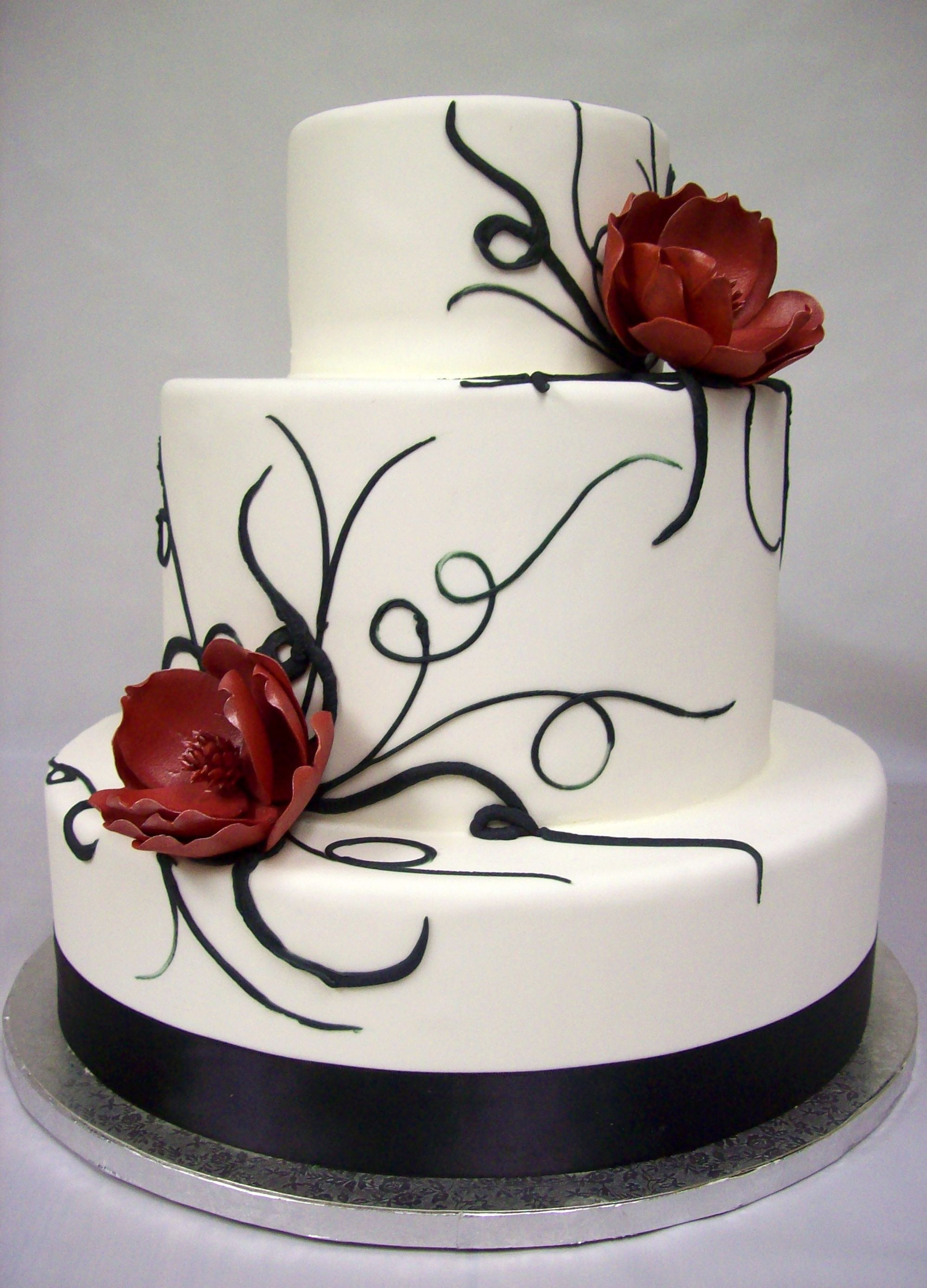 Black And White Cake
 Black And White Wedding Cakes