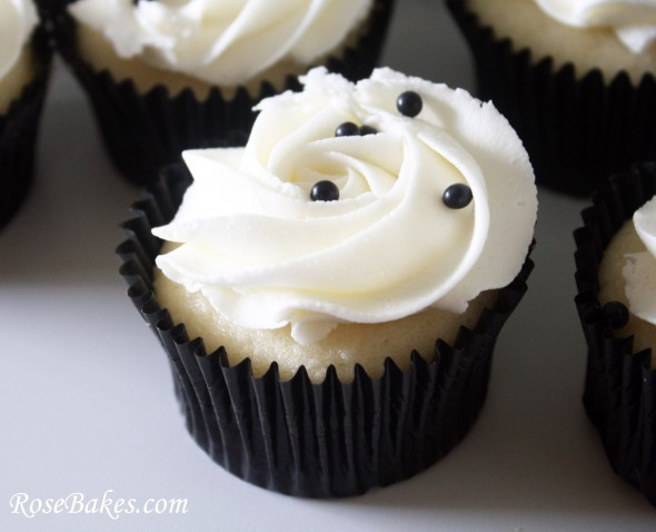 Black And White Cupcakes
 Black & White Wedding Cake and Cupcake Tower