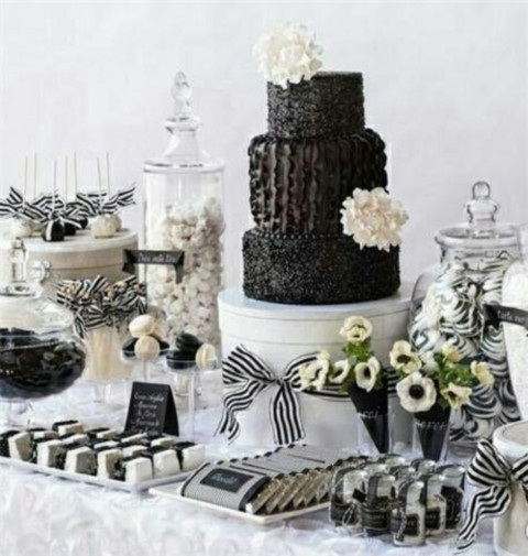 Black And White Desserts
 56 Elegant Black And White Wedding Dessert Tables