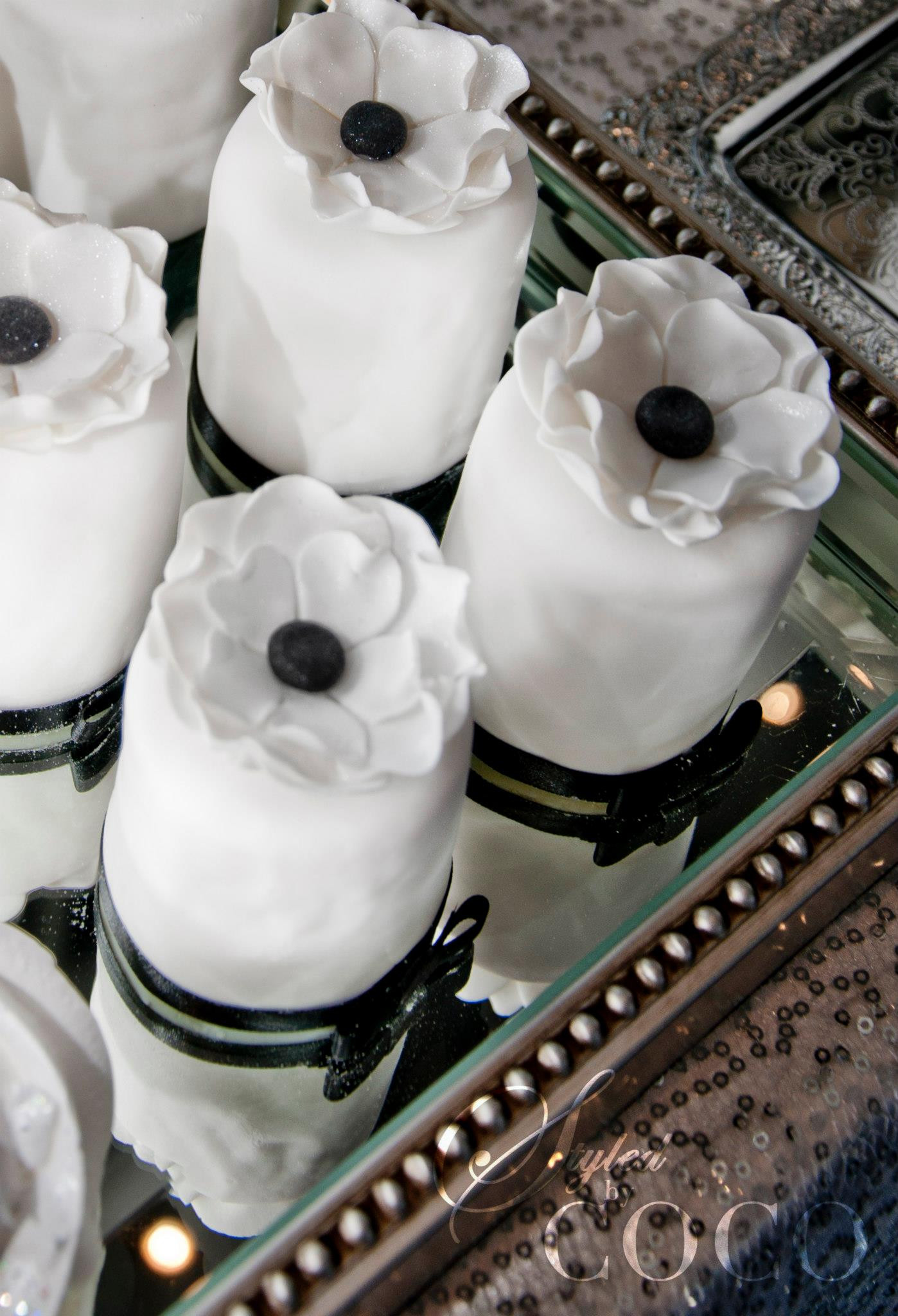 Black And White Desserts
 Black & White French Wedding Dessert Table
