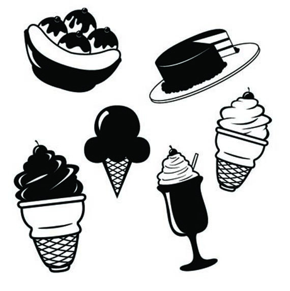 Black And White Desserts
 Dessert clipart images black and white