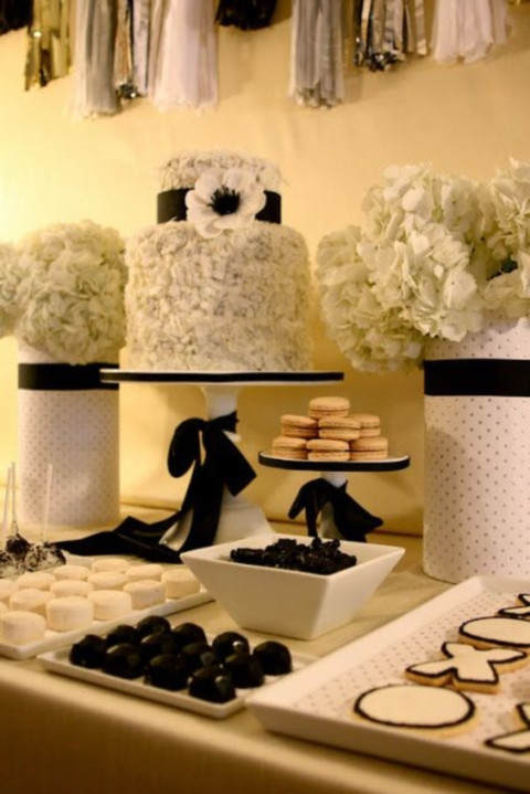 Black And White Desserts
 56 Elegant Black And White Wedding Dessert Tables