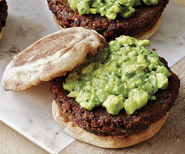 Black Bean And Quinoa Burger
 Quinoa and Black Bean Burgers with Tomatillo Guacamole