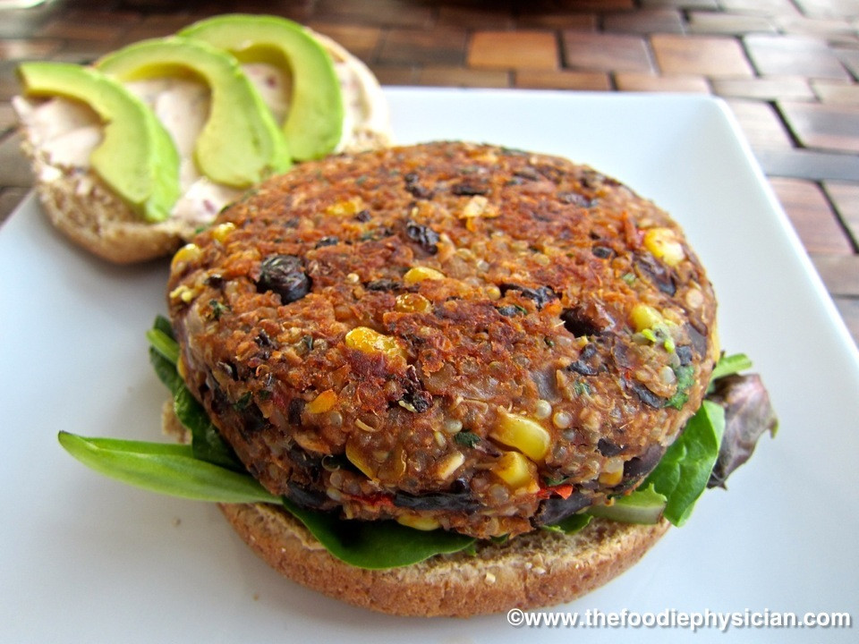 Black Bean And Quinoa Burger
 Black Bean & Quinoa Veggie Burgers