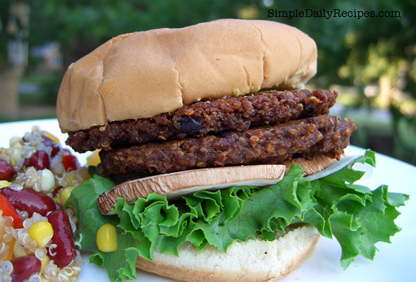 Black Bean And Quinoa Burger
 Black Bean with Quinoa Burgers Simple Daily Recipes