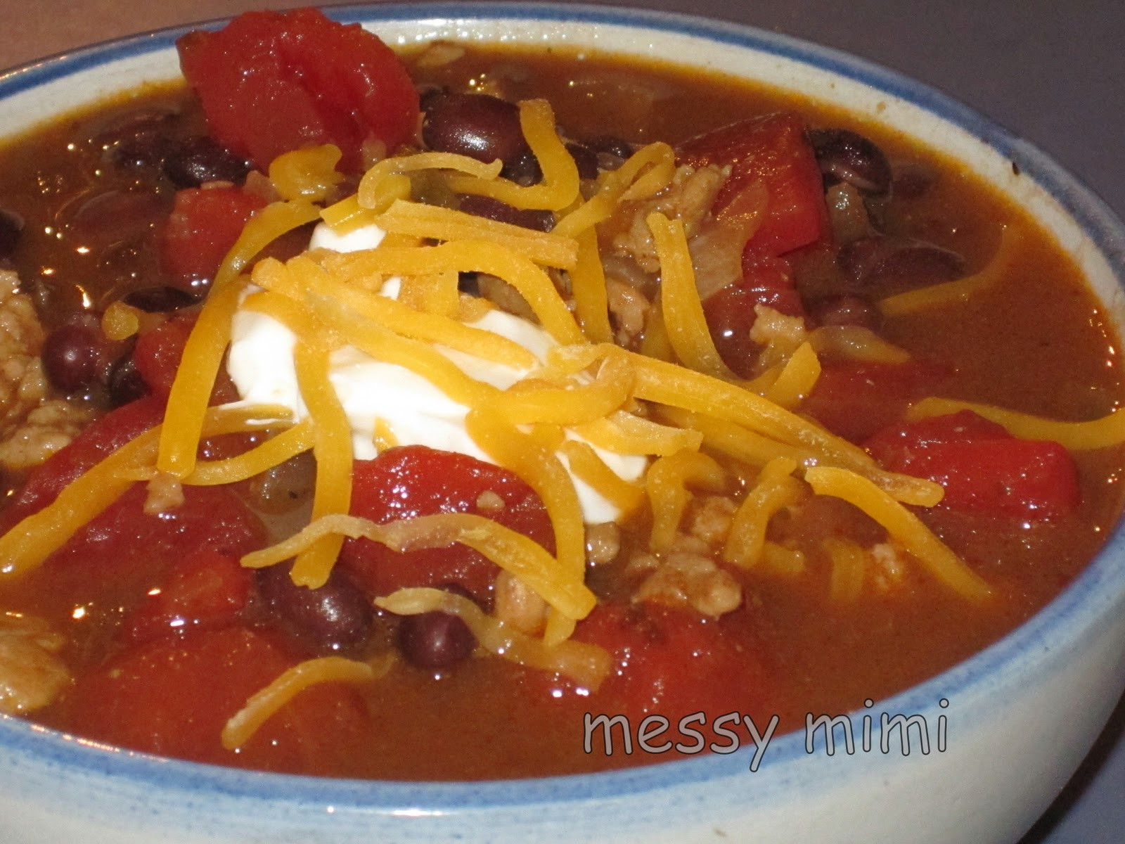 Black Bean Chicken Chili
 messy mimi Real Easy Black Bean Chicken Chili