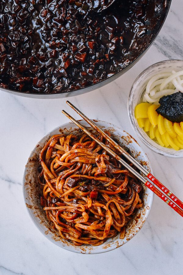 Black Bean Noodles
 Korean Black Bean Noodles Jajangmyeon The Woks of Life