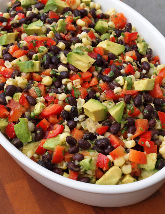 Black Bean Salad Recipes
 Black Bean Salad with Corn Red Peppers Avocado & Lime