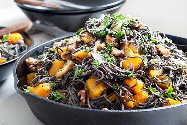 Black Bean Spaghetti
 Gluten Free Black Bean Spaghetti with Roasted Butternut Squash