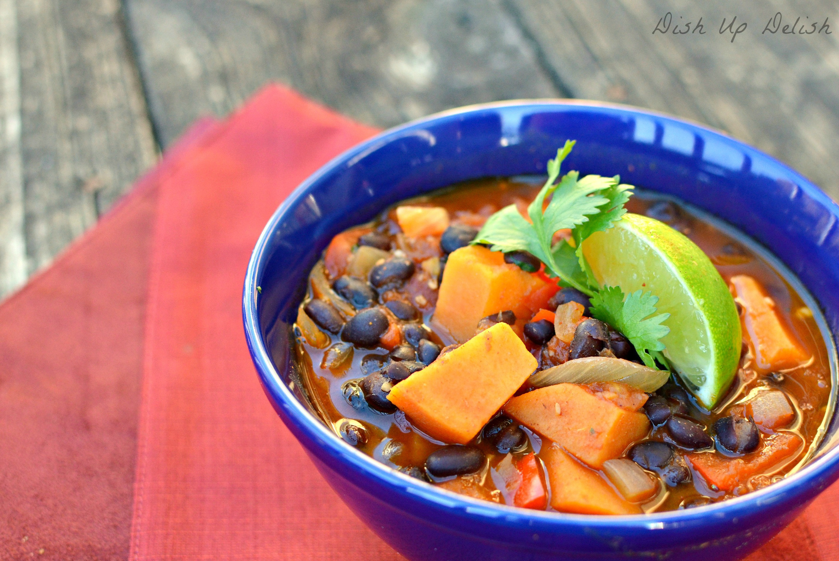 Black Bean Sweet Potato Chili
 Smokey Black Bean & Sweet Potato Chili Dish Up Delish