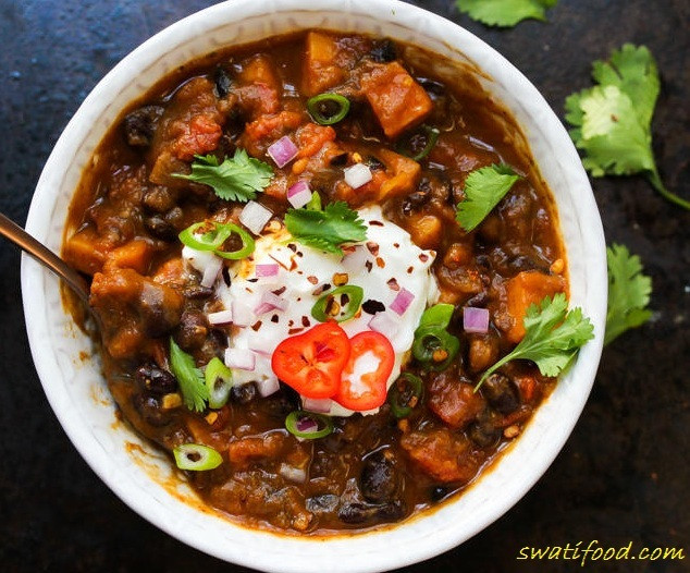 Black Bean Sweet Potato Chili
 sweet potato black bean chili recipe Swati Food