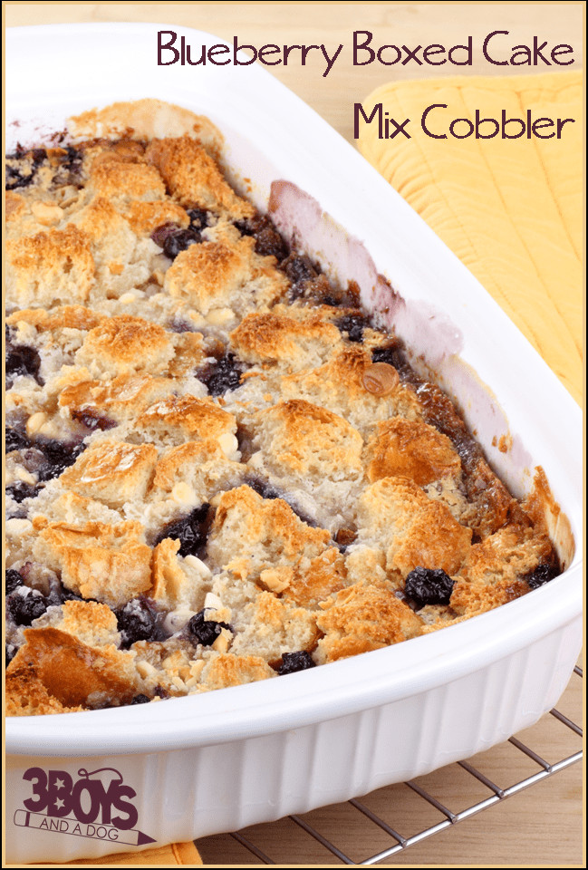 Blackberry Cobbler With Cake Mix
 Blueberry Cake Mix Cobbler Recipe – 3 Boys and a Dog