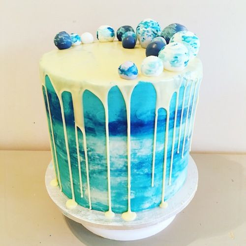 Blue Birthday Cake
 Blue bubble theme buttercream cake by Pastry Girls London