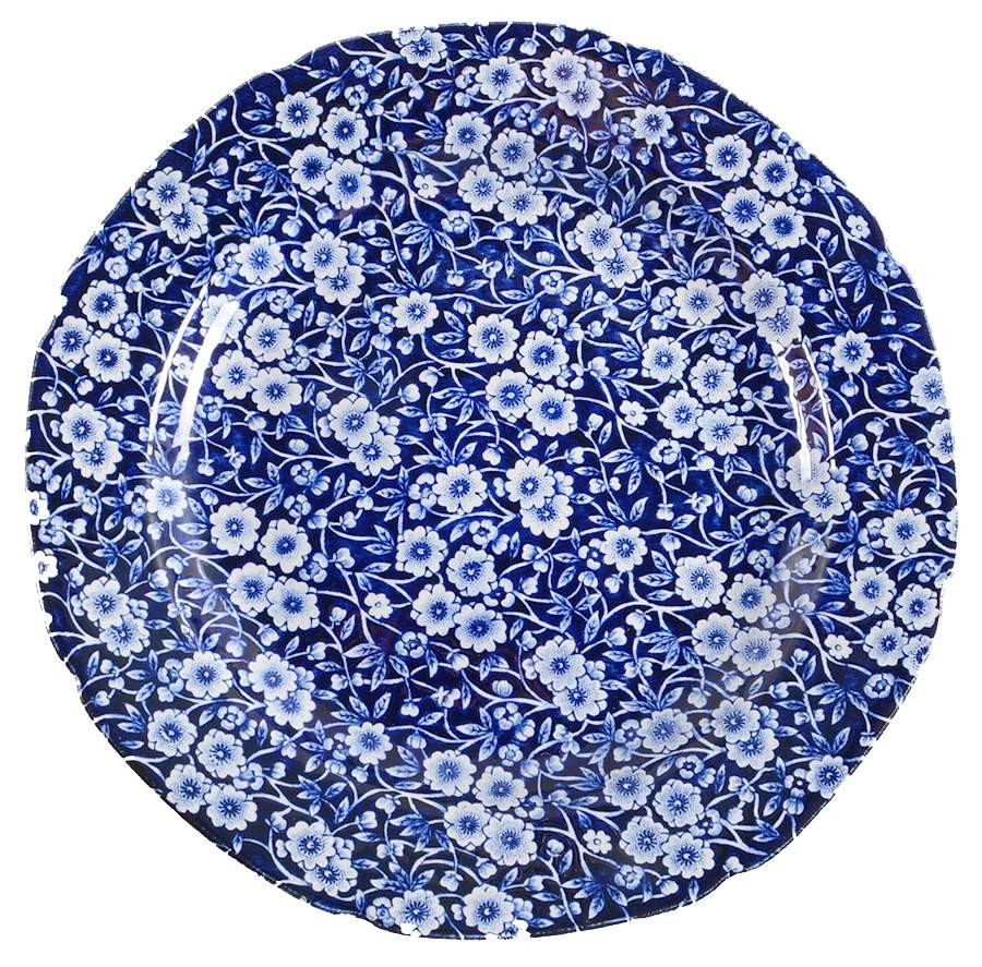 Blue Dinner Plates
 Staffordshire CALICO BLUE CROWNFORD STAMP Dinner Plate