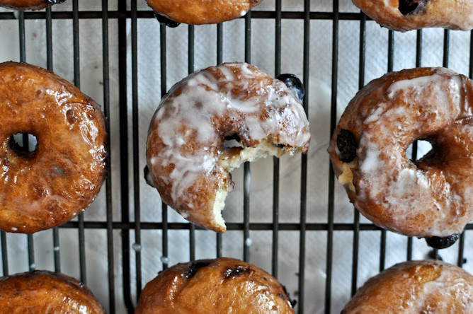 Blueberry Cake Donut
 Homemade Glazed Blueberry Cake Doughnuts