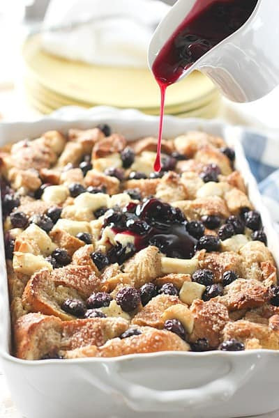 Blueberry French Toast Casserole
 Blueberry and Cream Cheese French Toast Casserole with