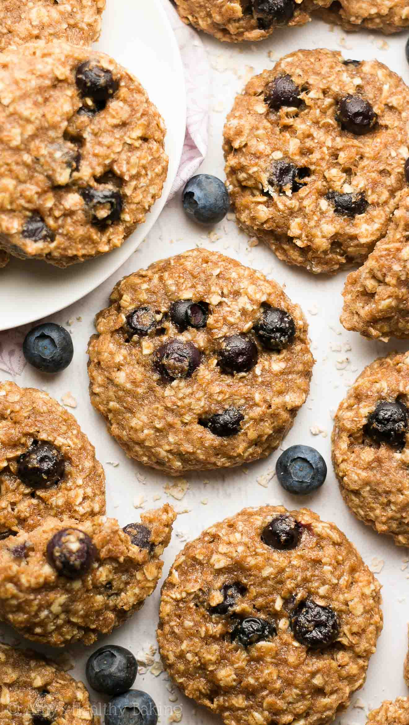 Blueberry Oatmeal Cookies
 Healthy Blueberry Oatmeal Breakfast Cookies