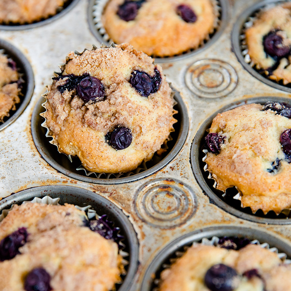 Blueberry Sour Cream Coffee Cake
 Blueberry Sour Cream Coffee Cake Muffins with Streusel Topping