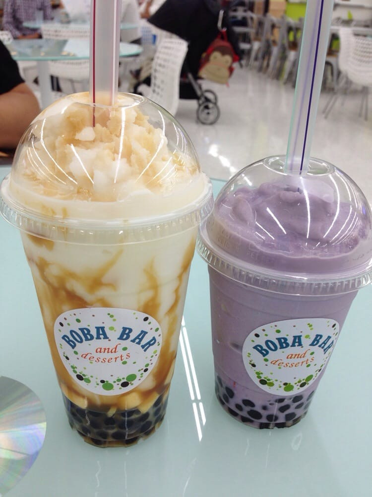 Boba Bar And Desserts
 Boba egg pudding and carmel smoothie large boba taro