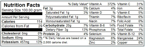 Boiled Potato Nutrition
 White sweet and carisma potato nutritional value and