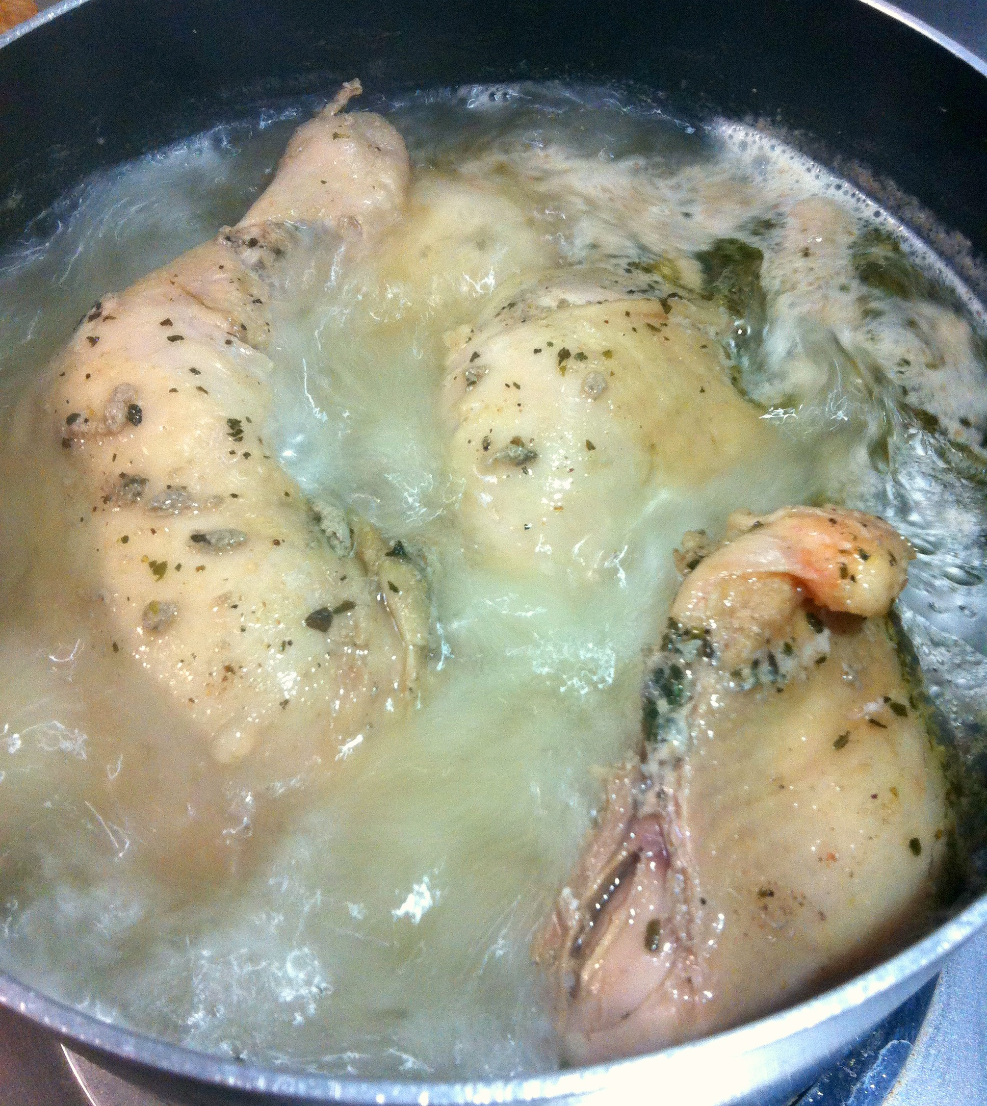 Boiling Chicken Thighs
 Chicken and Rice The Coers Family