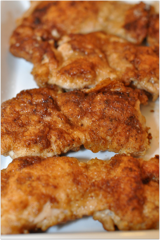 Boneless Fried Chicken
 pan fried boneless chicken thighs