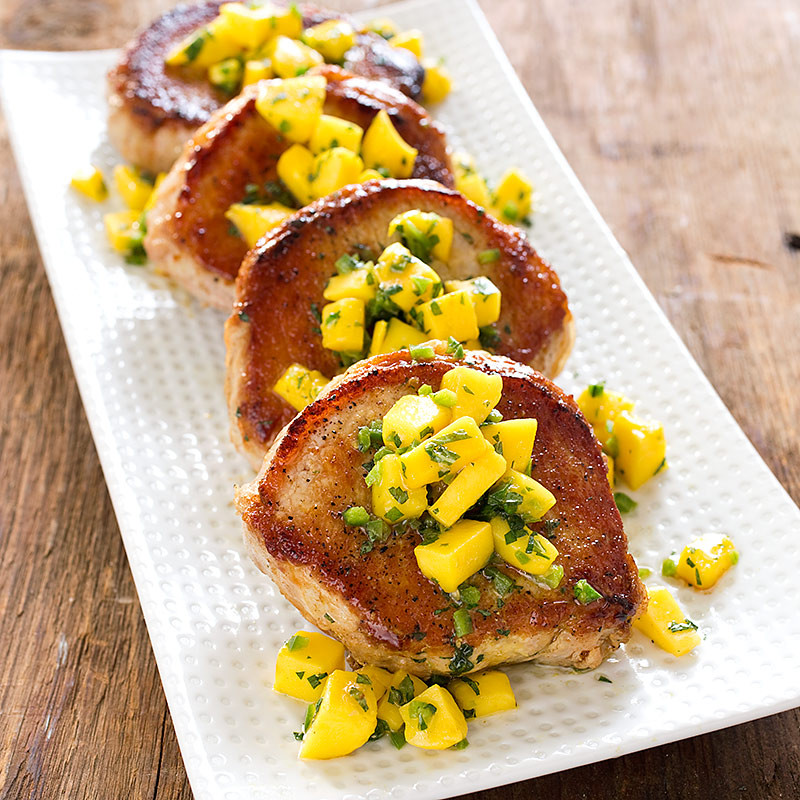 Boneless Pork Chops
 Boneless Pork Chops with Mango Mint Salsa